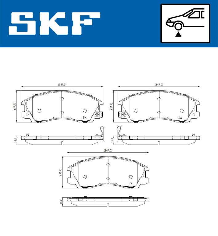 Jogo de 4 pastilhas de travão SKF ref. VKBP 81088 A